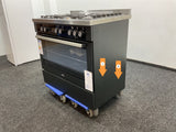 Everglades gasfornuis EVCK9050 Pro - Zwart Glas & RVS