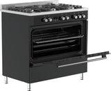 Everglades gasfornuis EVCK9050 Pro - Zwart Glas & RVS