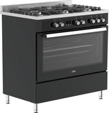 Everglades gasfornuis EVCK9050 Pro - Zwart Glas & RVS