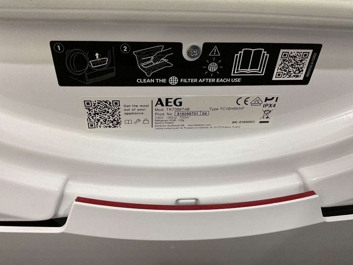 AEG warmtepompdroger TR7386T4B - 7000 serie 