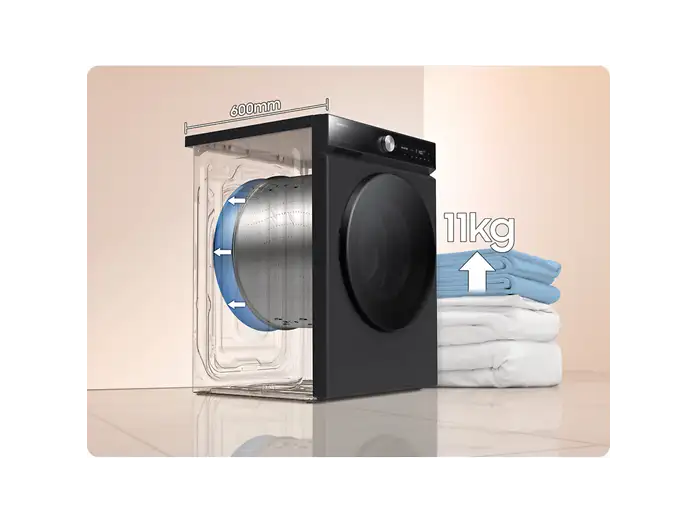 Samsung wasmachine WW11DB7B94GBU3 Bespoke - Zwart