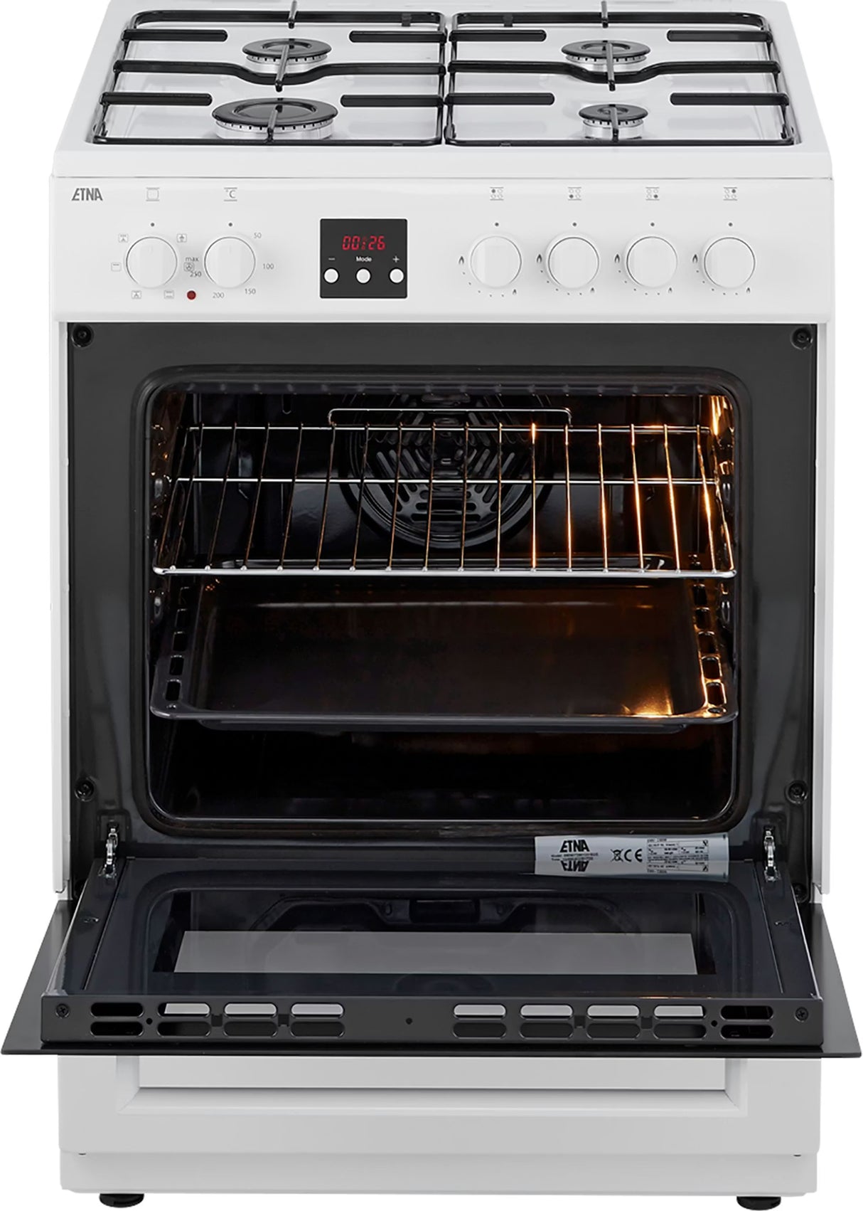 ETNA gasfornuis FGV561WIT - met elektrische oven - Wit