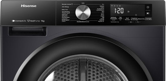 Hisense warmtepompdroger DH3S902BBCC - 9 kg - Zwart