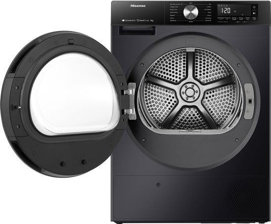 Hisense warmtepompdroger DH3S902BBCC - 9 kg - Zwart