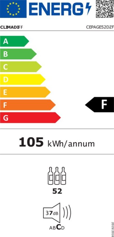Climadiff wijnklimaatkast CEPAGE52DZF - vrijstaand 