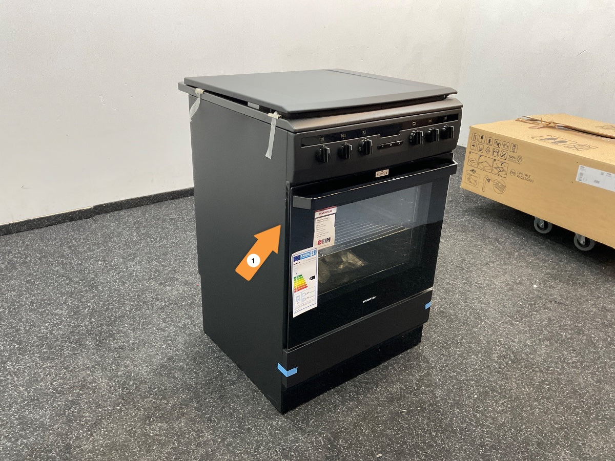 Inventum gasfornuis VFG6034WGZWA - Zwart