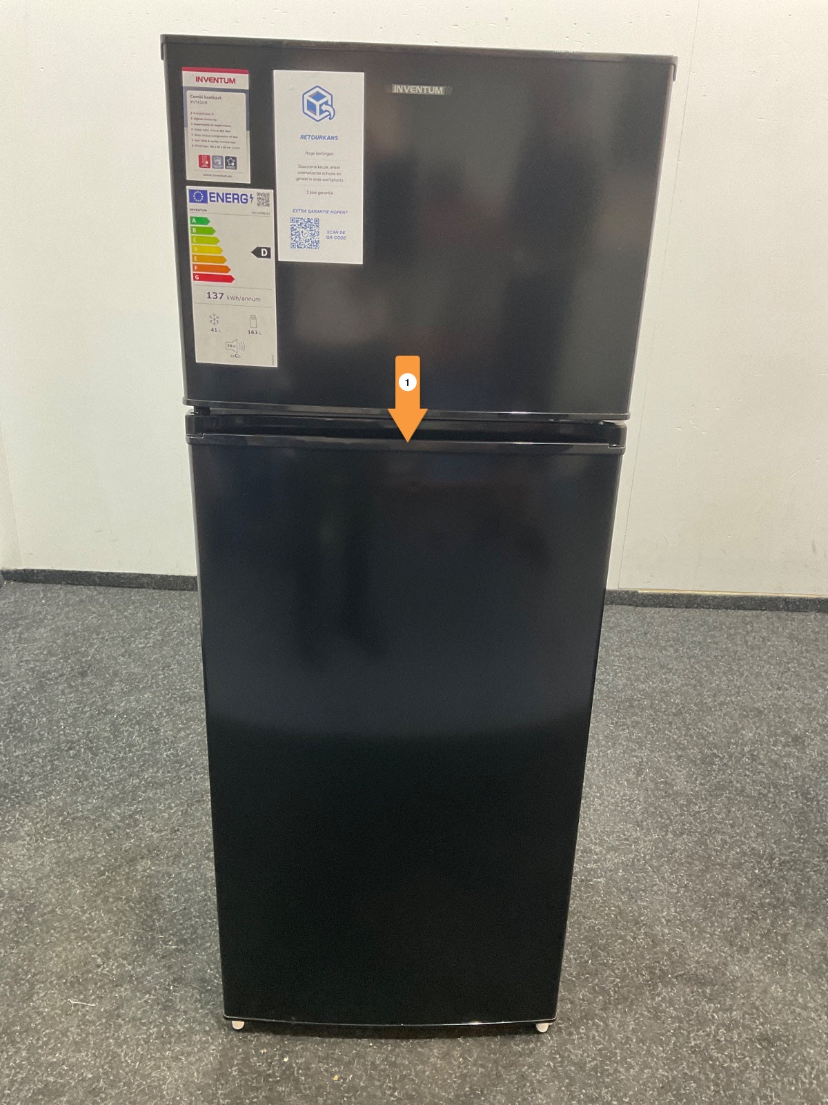 Inventum koelkast KV1430B - 143 cm hoog - Zwart