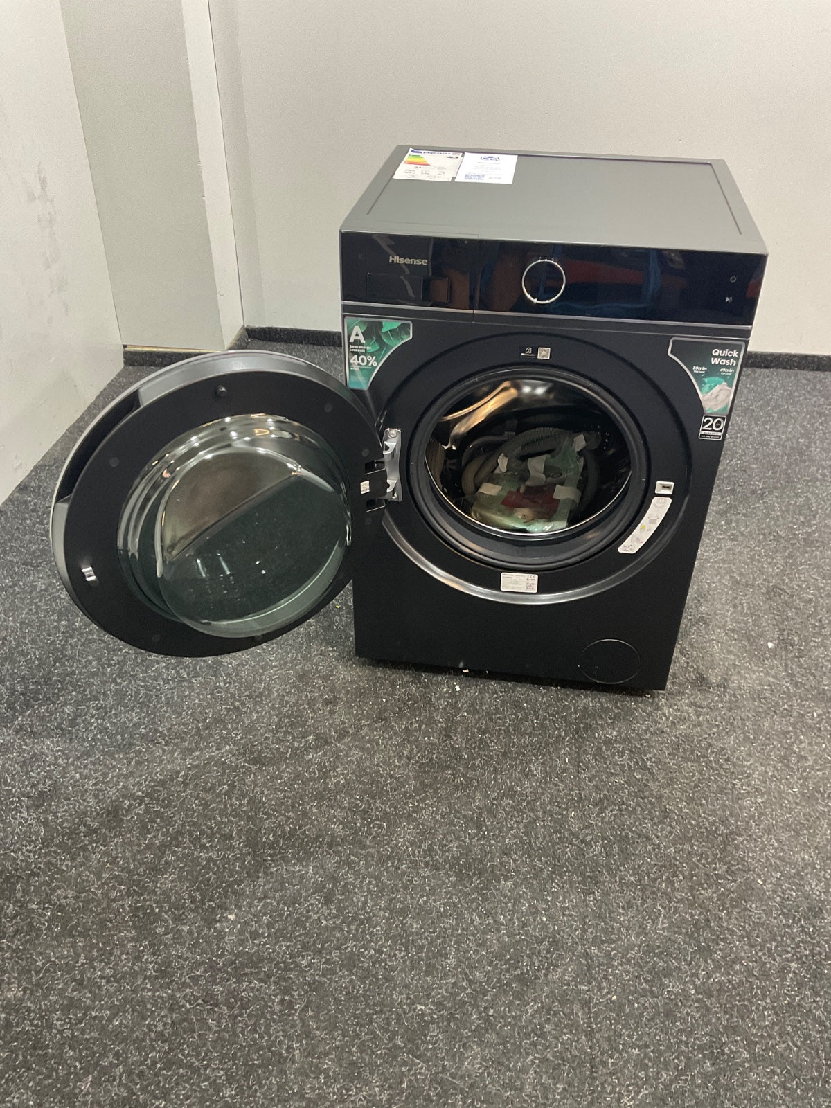 Hisense wasmachine WF5I1045BBQ - Zwart - 10,5 kg