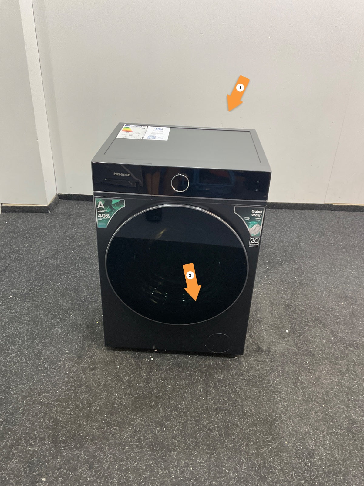 Hisense wasmachine WF5I1045BBQ - Zwart - 10,5 kg