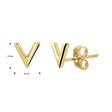 V-vorm oorknopjes goud 14-karaat - 5.5 mm x 6 mm