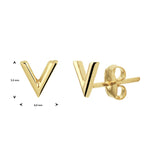 V-vorm oorknopjes goud 14-karaat - 5.5 mm x 6 mm
