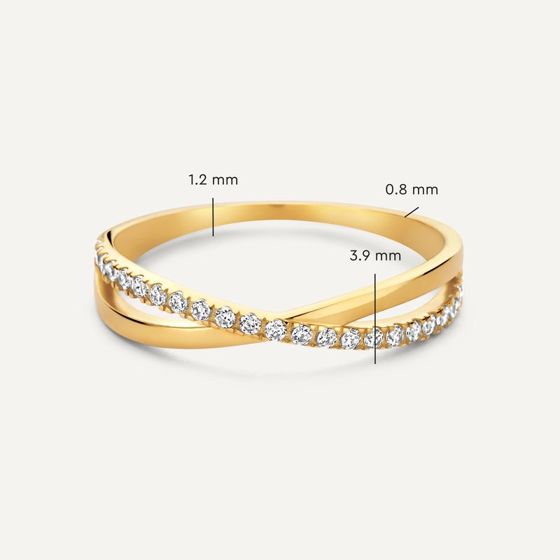 Gekruiste Zirkonia Eternity Ring | maat 50