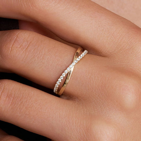 Gekruiste Zirkonia Eternity Ring | maat 50