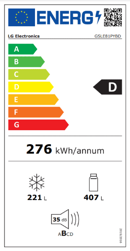 LG Amerikaanse koelkast GSLE81PYBD - NoFrost