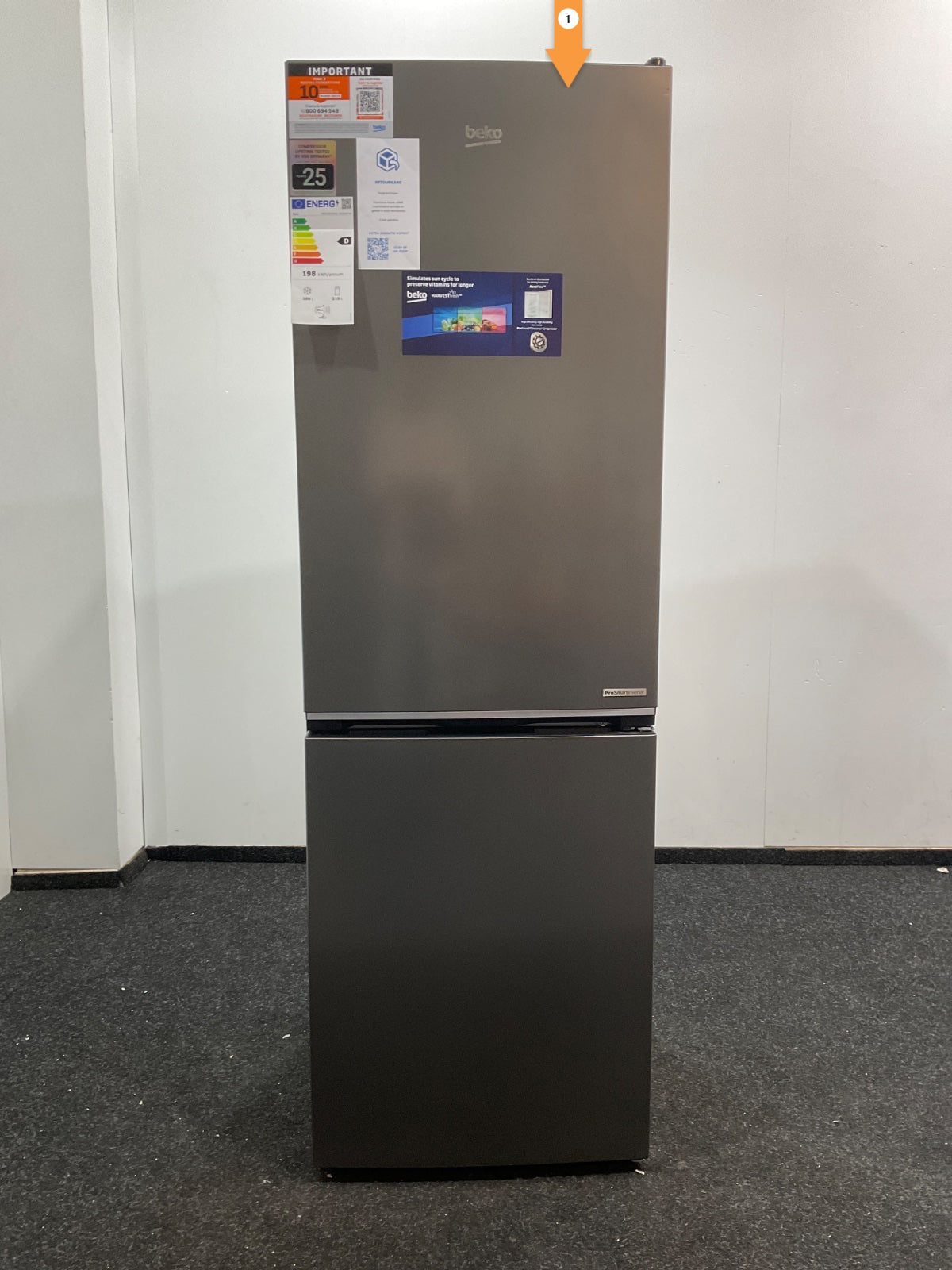 Beko koelkast B5RCNE365HG - Vrijstaand - Grijs