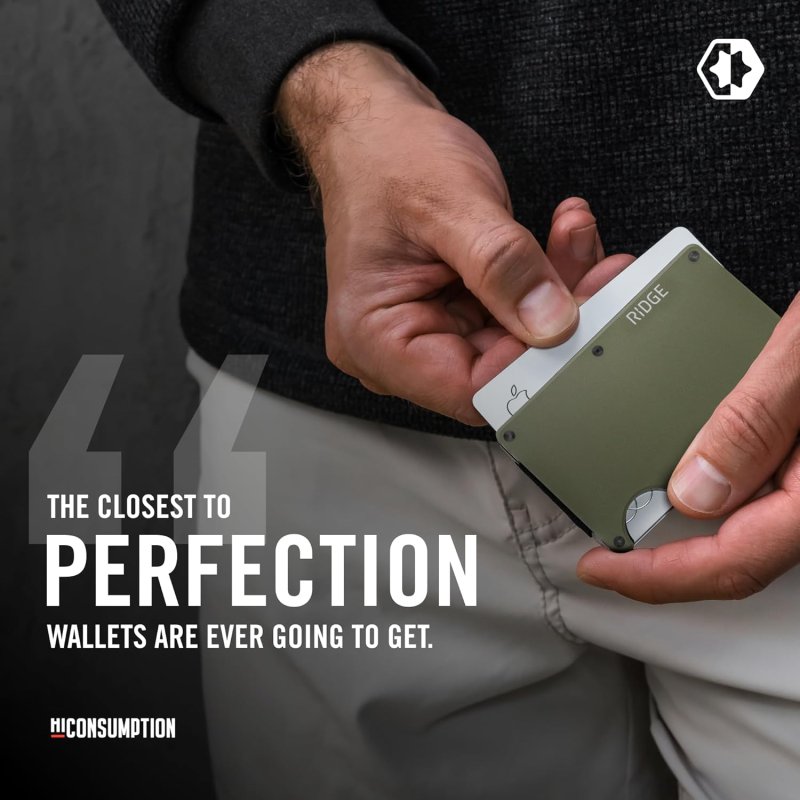 Ridge Wallet for Men - Slim Minimalist Compact Wallet (Matte Olive)