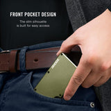 Ridge Wallet for Men - Slim Minimalist Compact Wallet (Matte Olive)