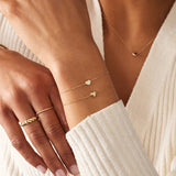 Pavé Zirkonia Hart Armband - 14 Karaat Goud