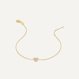 Pavé Zirkonia Hart Armband - 14 Karaat Goud