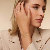 Pavé Zirkonia Hart Armband - 14 Karaat Goud