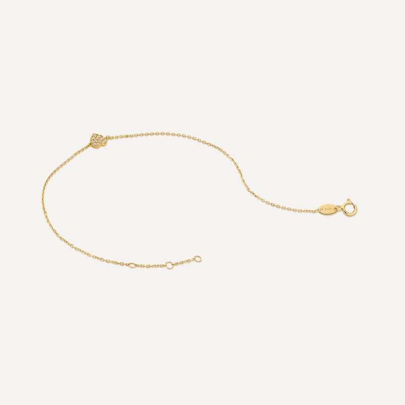 Pavé Zirkonia Hart Armband - 14 Karaat Goud