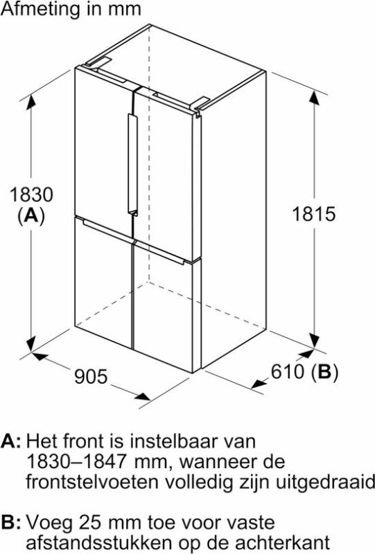 Bosch Amerikaanse koelkast KFN96APEA - Serie 6 - RVS
