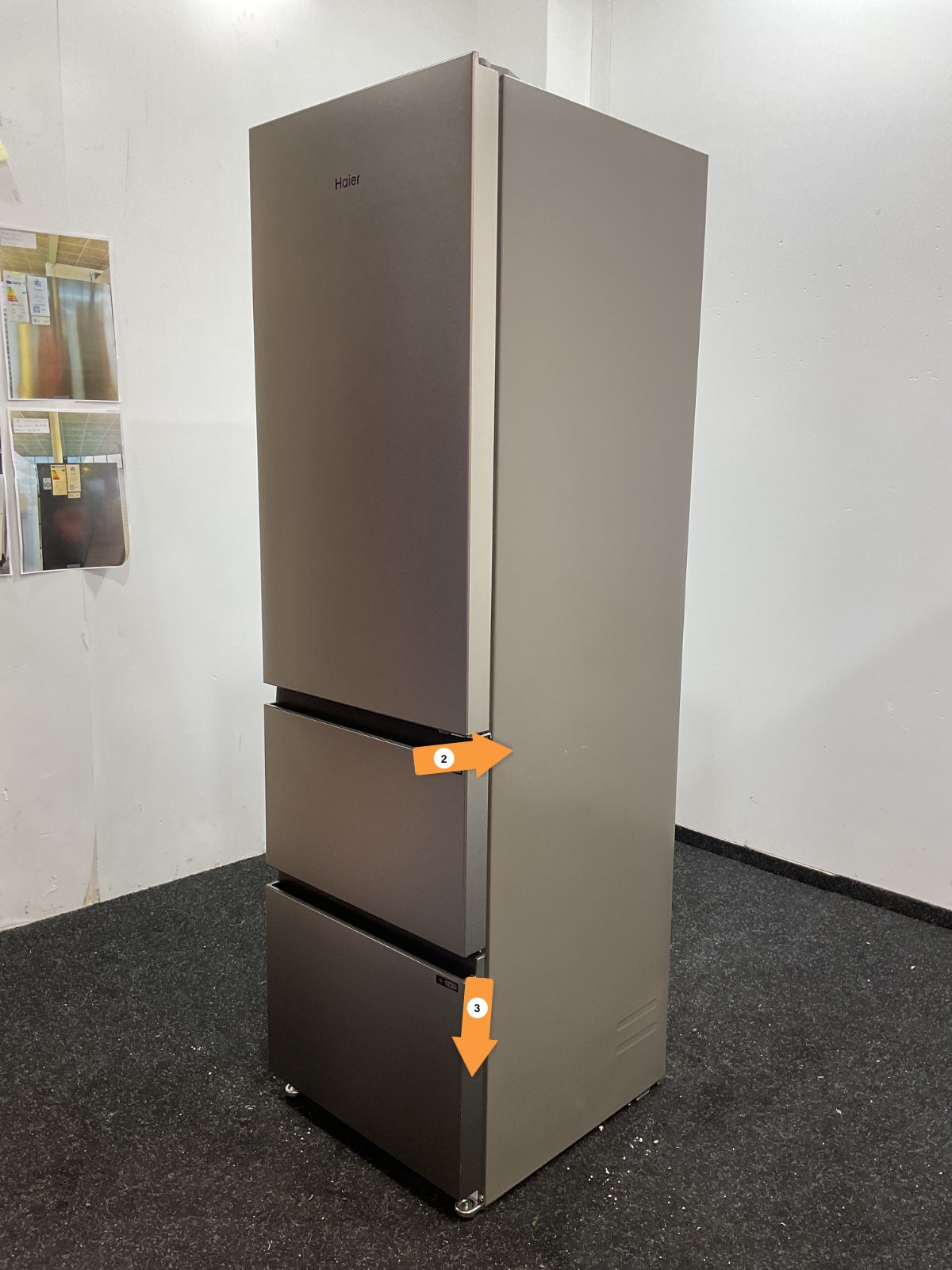 Haier koelkast HTR3518ENMX - Direct Access Lades - RVS