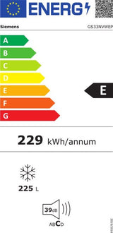 Siemens vrieskast GS33NVWEP - vrijstaand - Wit