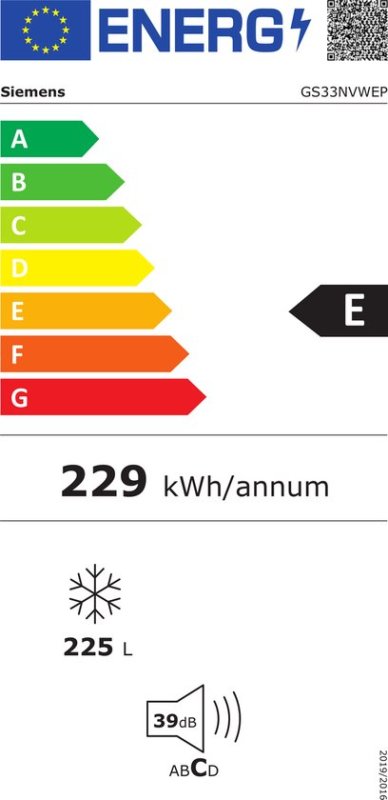 Siemens vrieskast GS33NVWEP - vrijstaand - Wit