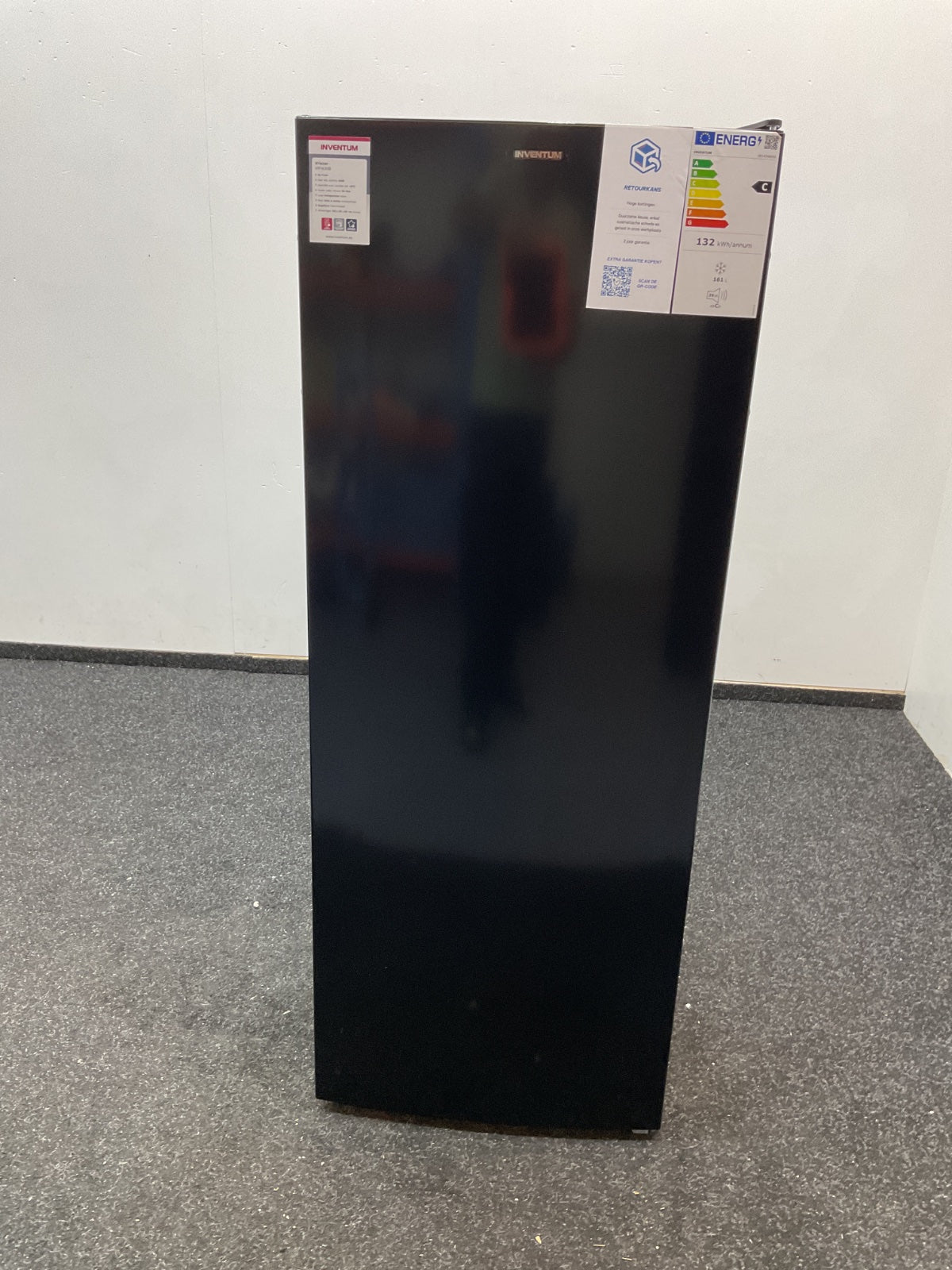 Inventum vrieskast VR1430B - Vrijstaand - Zwart 143cm