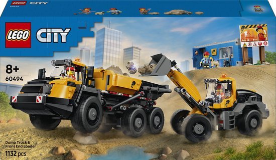 LEGO City Kiepwagen en Voorlader Voertuig Speelgoed voor Kinderen - 60494