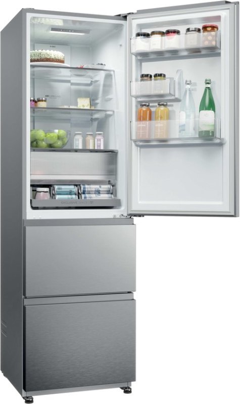 Haier koelkast HTR3518ENMX - Direct Access Lades - RVS