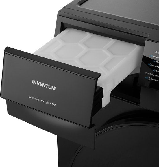 Inventum VDW9030B Wasdroger - 9kg - Warmtepompdroger - UV-hygiënefunctie - Energielabel B - Zwart