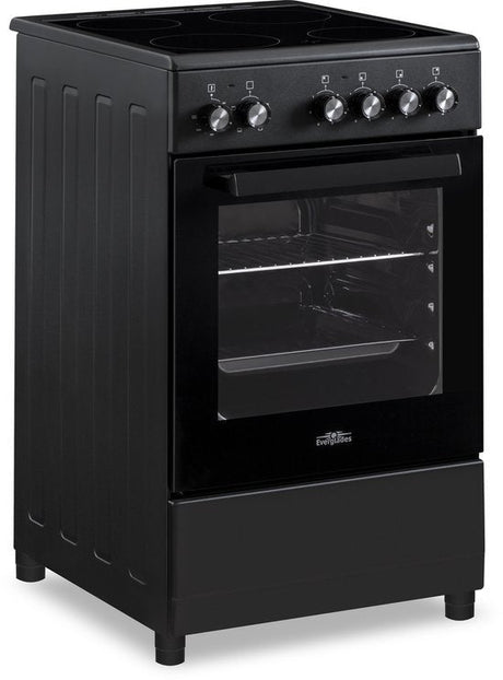 Everglades keramisch fornuis EVCK5120 - Mat Zwart - 50cm