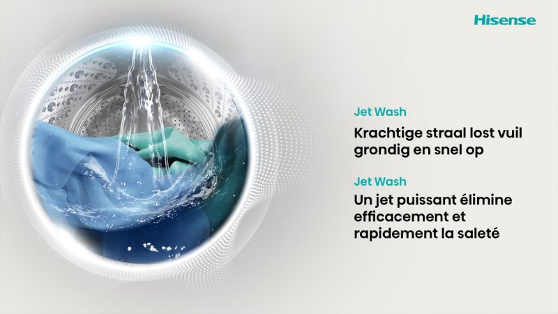 Hisense was-droogcombinatie WD3S9043BB3 - Zwart