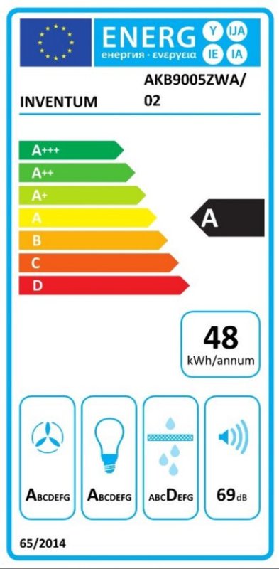 Inventum wandschouw afzuigkap AKB9005ZWA - 90cm - Zwart