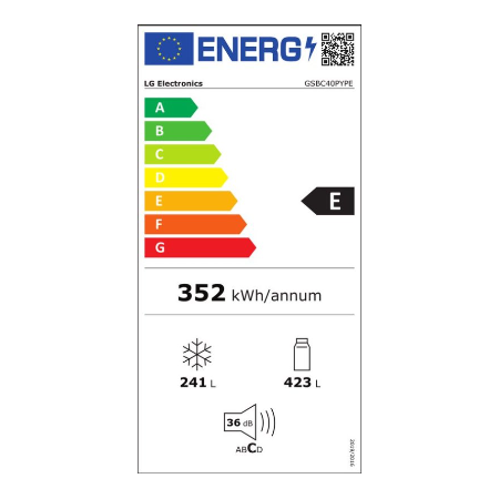 LG Amerikaanse koelkast GSBC40PYPE - Zilver