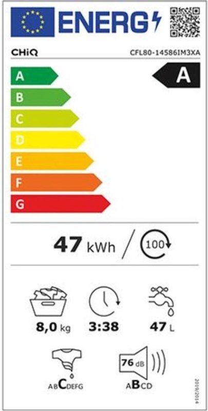 CHiQ wasmachine CFL80-14586IM3XA - 8 kg