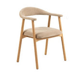 by fonQ Nordic Eetkamerstoel - Eikenhout - Beige set van 2