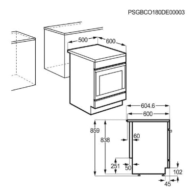 AEG keramisch fornuis CCB5442CBM - 50 cm