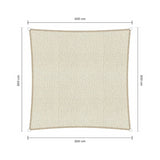 Sunfighters Vierkant 5 meter Ivoor shaduwdoek