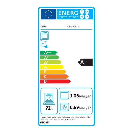 ETNA inbouw oven OM670MZ - Mat Zwart 