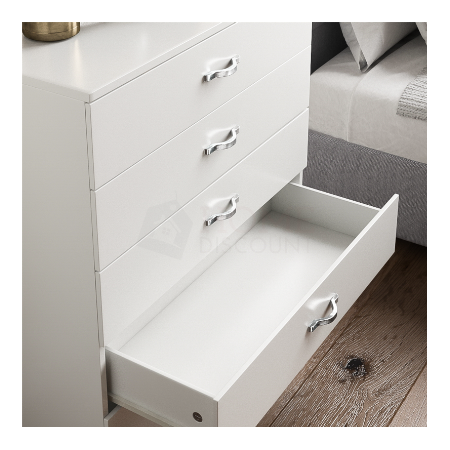 Riano 5-ladenkast, witte houten ladekast,