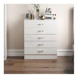 Riano 5-ladenkast, witte houten ladekast,