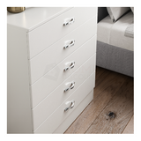 Riano 5-ladenkast, witte houten ladekast,