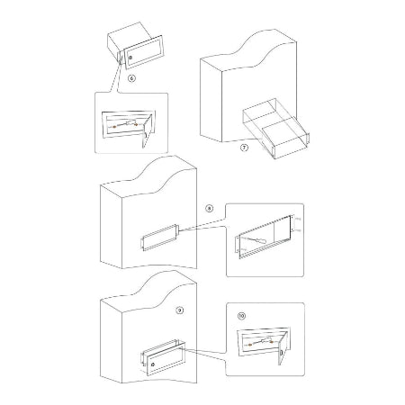 Muurdoorwerp/wand brievenbus Nova in zwart