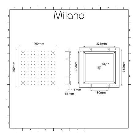 Milano Arvo - Moderne 400mm inbouwdouchekop Chroom