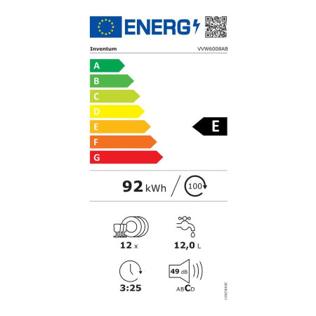 Inventum vaatwasser VVW6008AB - vrijstaand - Zwart