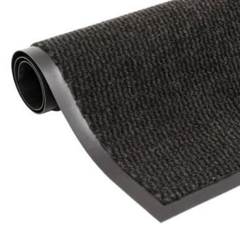 vidaXL Droogloopmat rechthoekig getuft 120x180 cm zwart