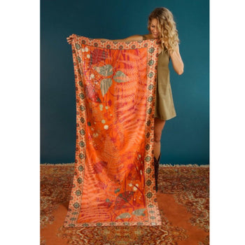 Powder Freehand Forest Long Satin Scarf